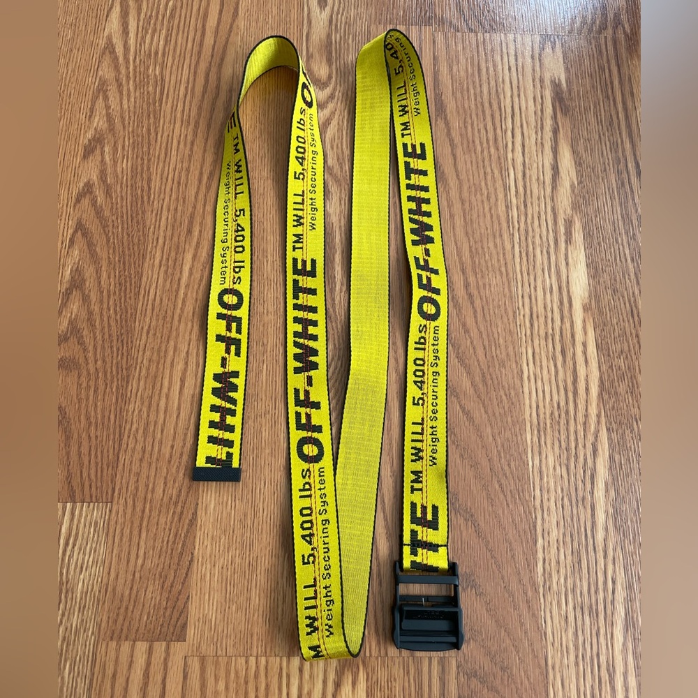 Authentic Off-White Industrial Belt in iconic yellow/black colorway
